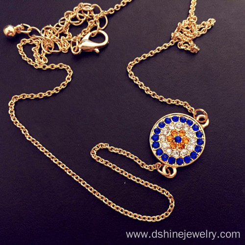 Gold Plated Crystal Alloy Evil Eye Collar Necklace